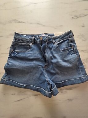 American Eagle Outfitters Medium Blue Denim Roll-Hem Shorts
